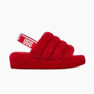 Ugg Fluff Yeah Slide - Women’s Size 8 in Ribbon Red